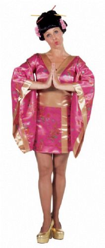 verhuur - carnaval - Landen - Aziatische dame kort roze